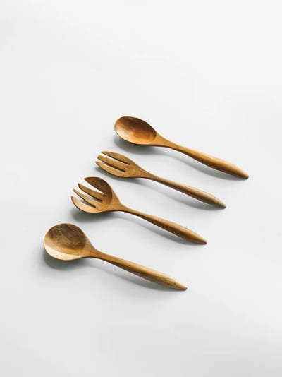 Teak Spoon and Fork Set